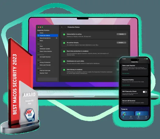 Arte oficial dos recursos e interface do Kaspersky Mac